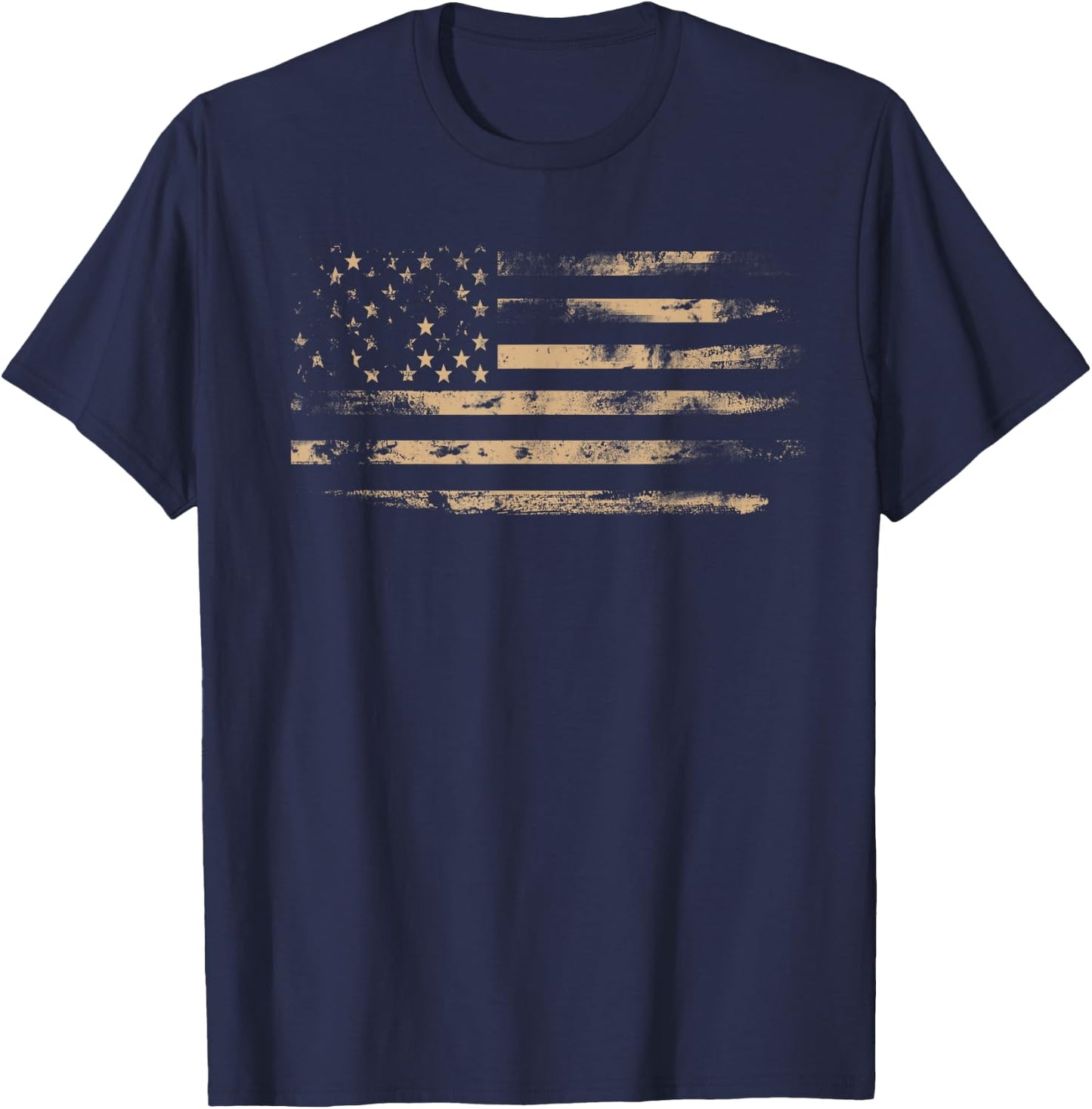 Distressed American Flag Shirt Vintage USA Flags Patriotic T-Shirt - T-Shirt | Navy