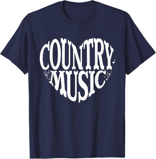 Cool Country Music Design Women Country Music Lover T-Shirt - T-Shirt | Navy