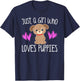 JUST A GIRL WHO LOVES PUPPIES Cute Puppy Dog Toddler Kids T-Shirt - T-Shirt | Navy