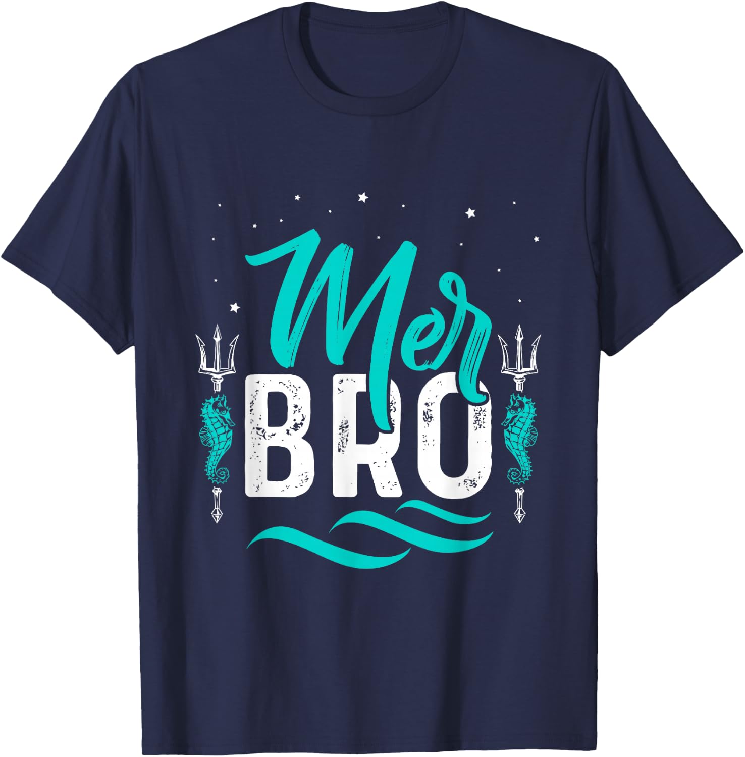 Merbro Brother of a Mermaid Boy and Toddlers Kids Merman T-Shirt - T-Shirt | Navy
