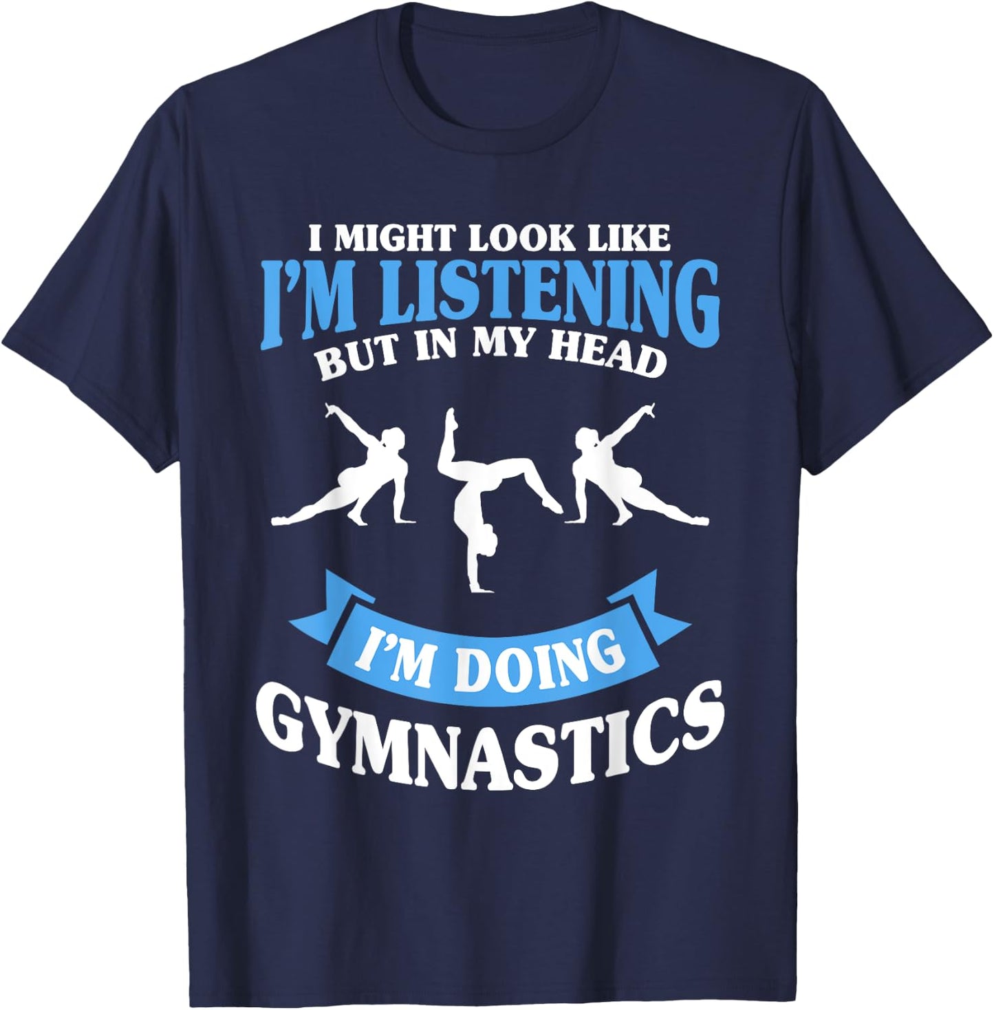 Gymnastics Gymnast Sport Physical Exercise Balance Beam Bars T-Shirt - T-Shirt | Navy