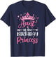 Aunt Of The Birthday Princess Birthday Girl Kid Family T-Shirt - T-Shirt | Navy