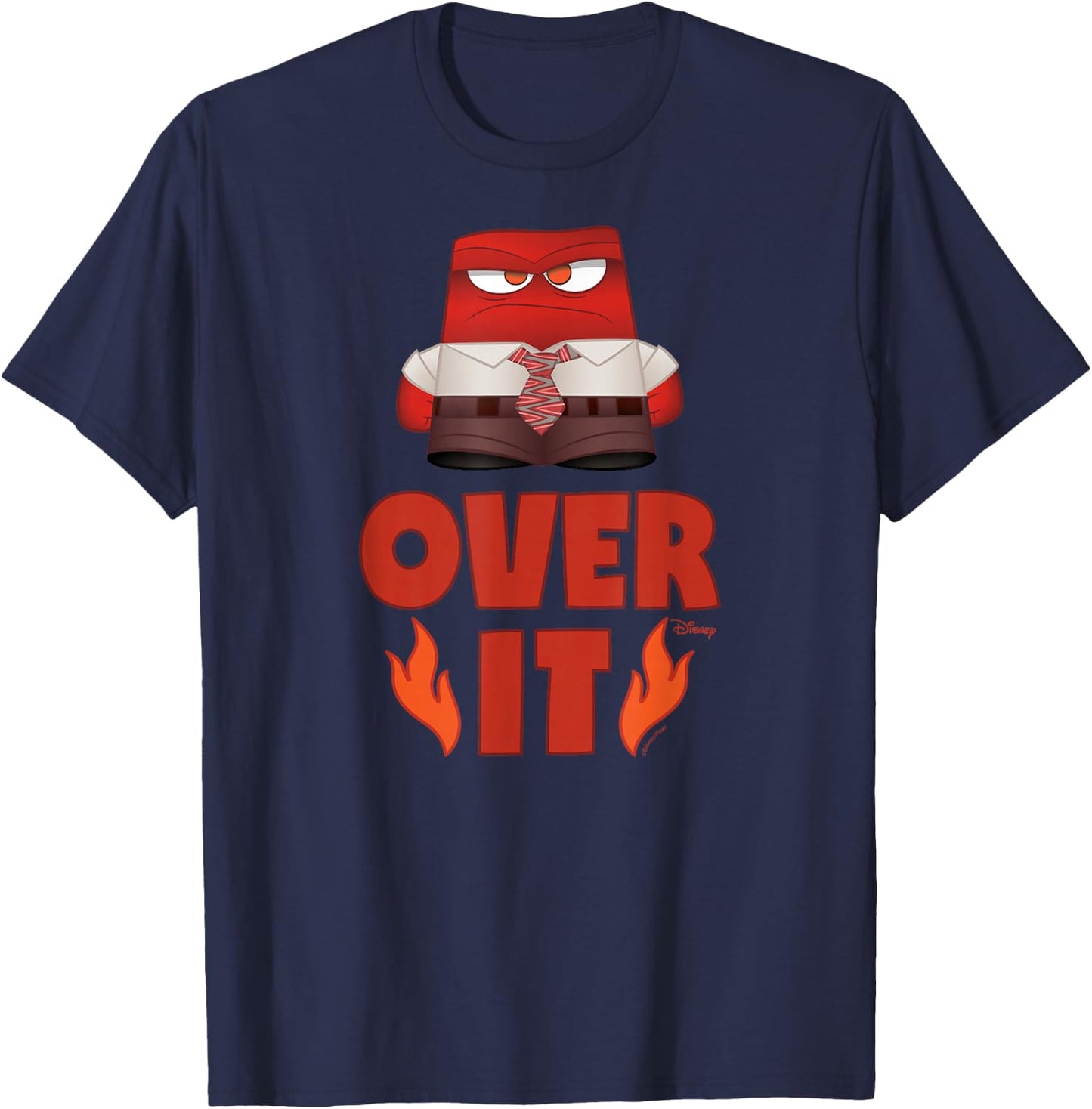Inside Out - Anger Character Over It T-Shirt - T-Shirt | Navy