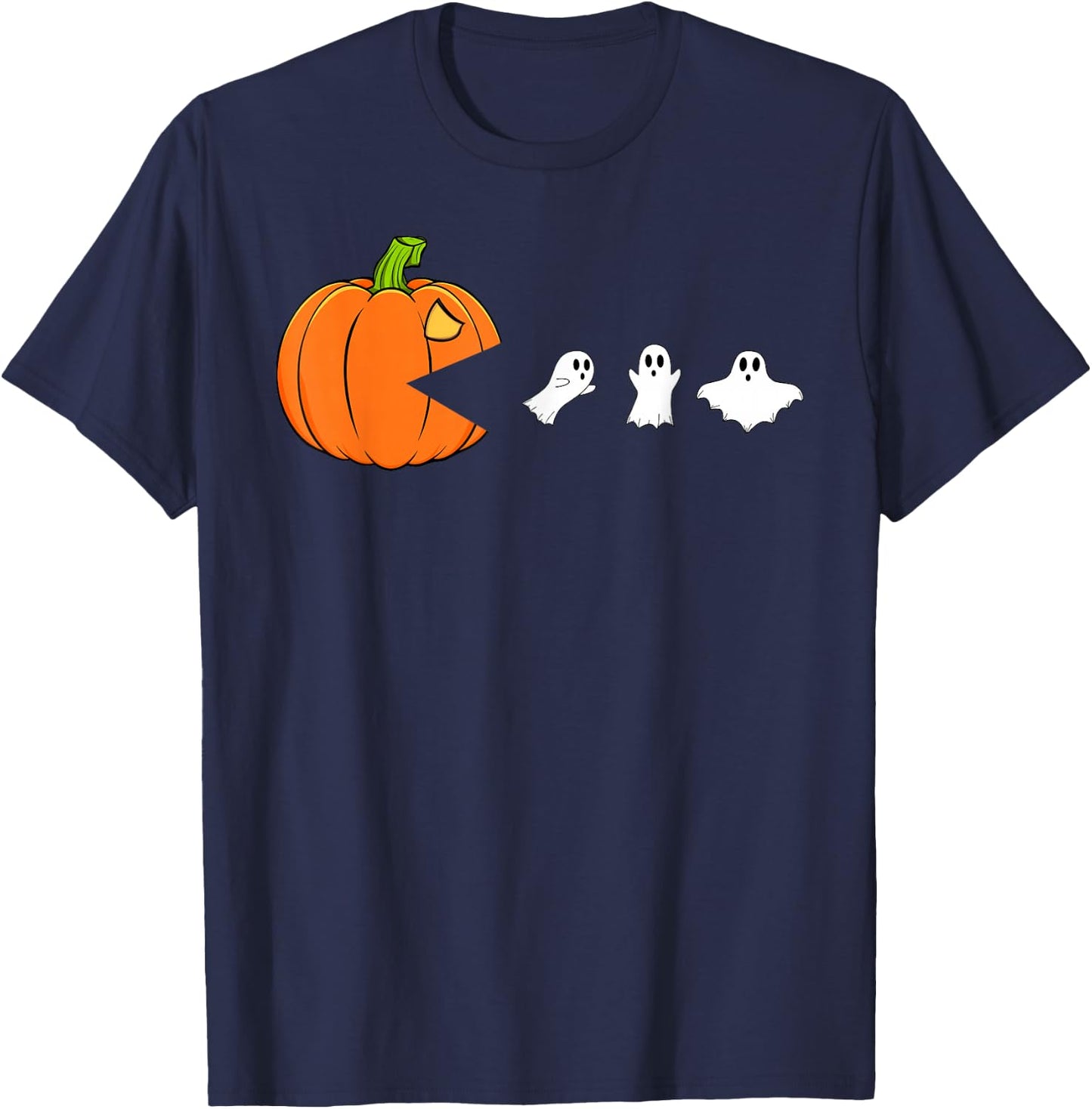 Halloween Pumpkin Funny Ghosts Gamer Boys Kids Women Men T-Shirt - T-Shirt | Navy