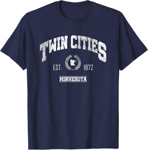 Twin Cities MN | Minnesota Throwback Sports T-Shirt - T-Shirt | Navy