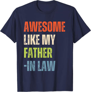 Awesome Like My Father In Law Retro Vintage T-Shirt - T-Shirt | Navy