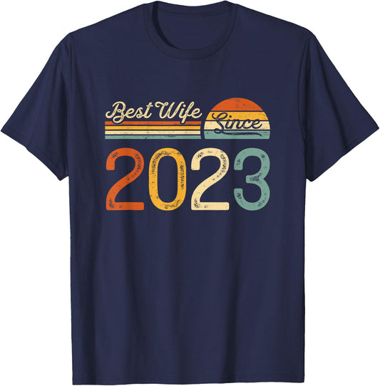 2nd wedding anniversary - Best Wife Since 2023 2 years T-Shirt - T-Shirt | Navy