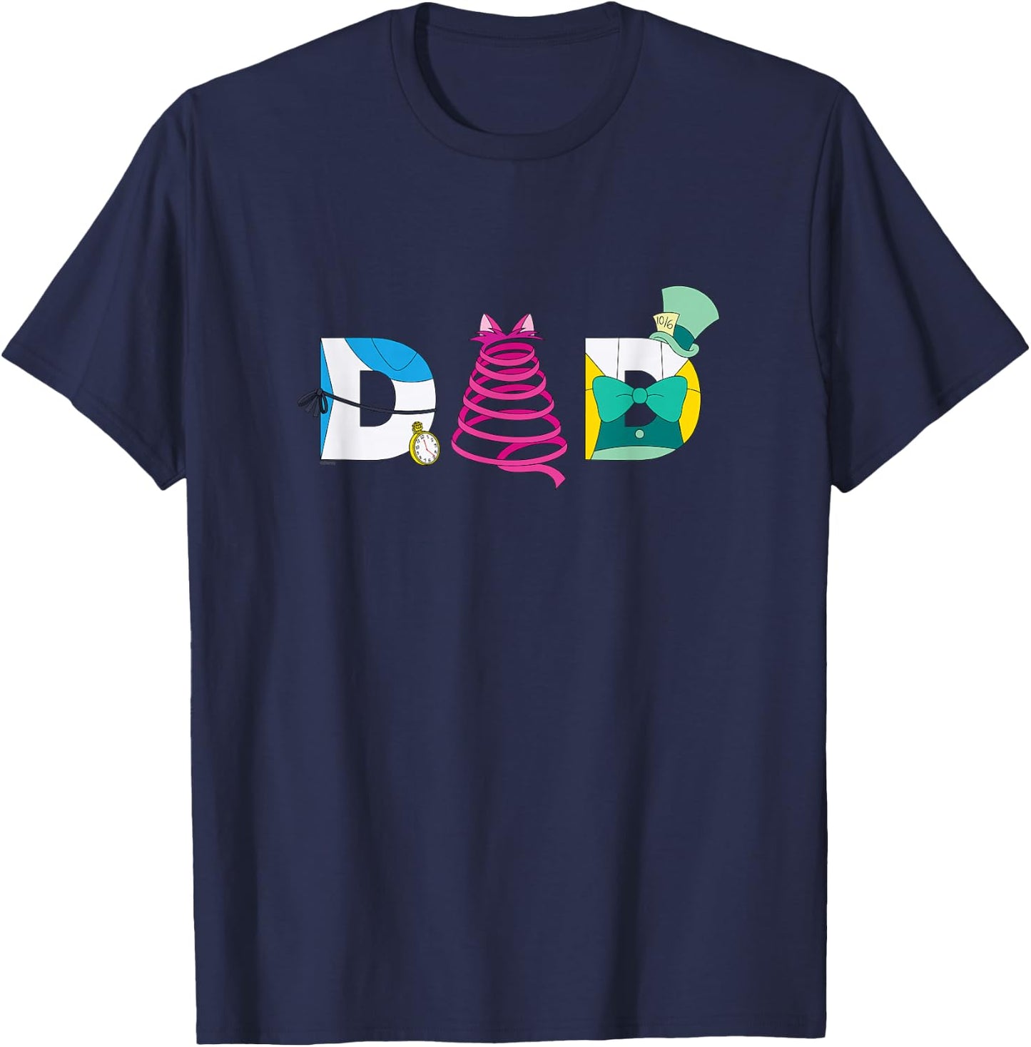 Disney Alice in Wonderland Father’s Day Birthday Best Dad T-Shirt - T-Shirt | Navy