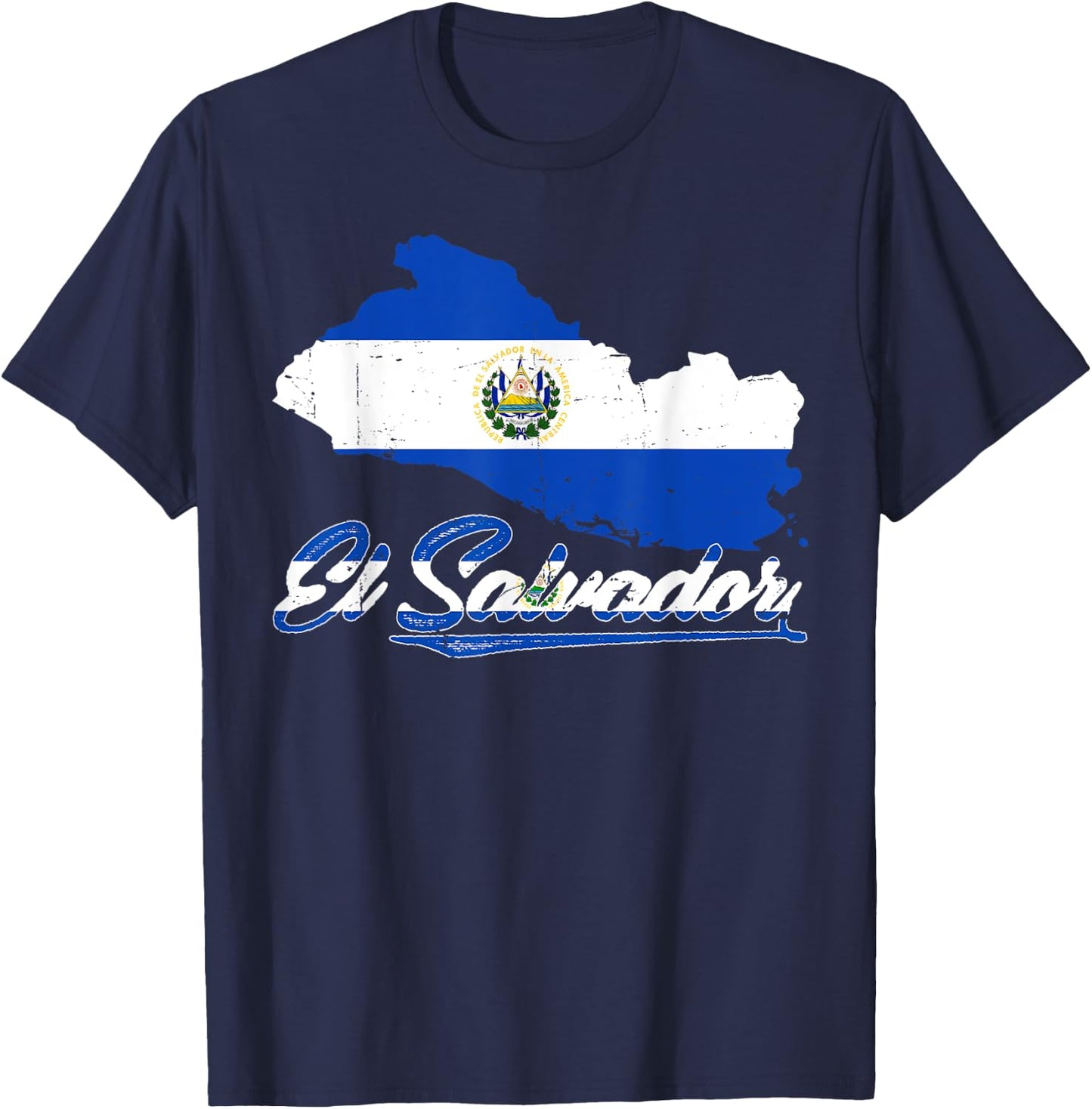El Salvador National Hispanic Heritage Month Salvadoran Flag T-Shirt - T-Shirt | Navy
