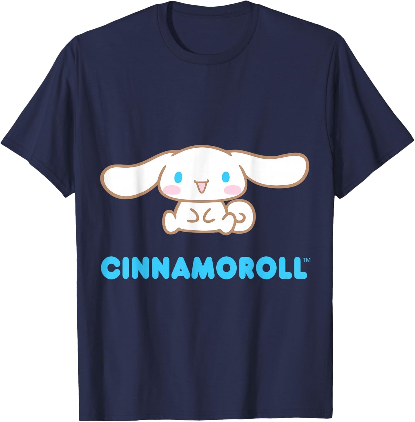 SANRIO Cinnamoroll Character Front & Back , Black T-Shirt - T-Shirt | Navy