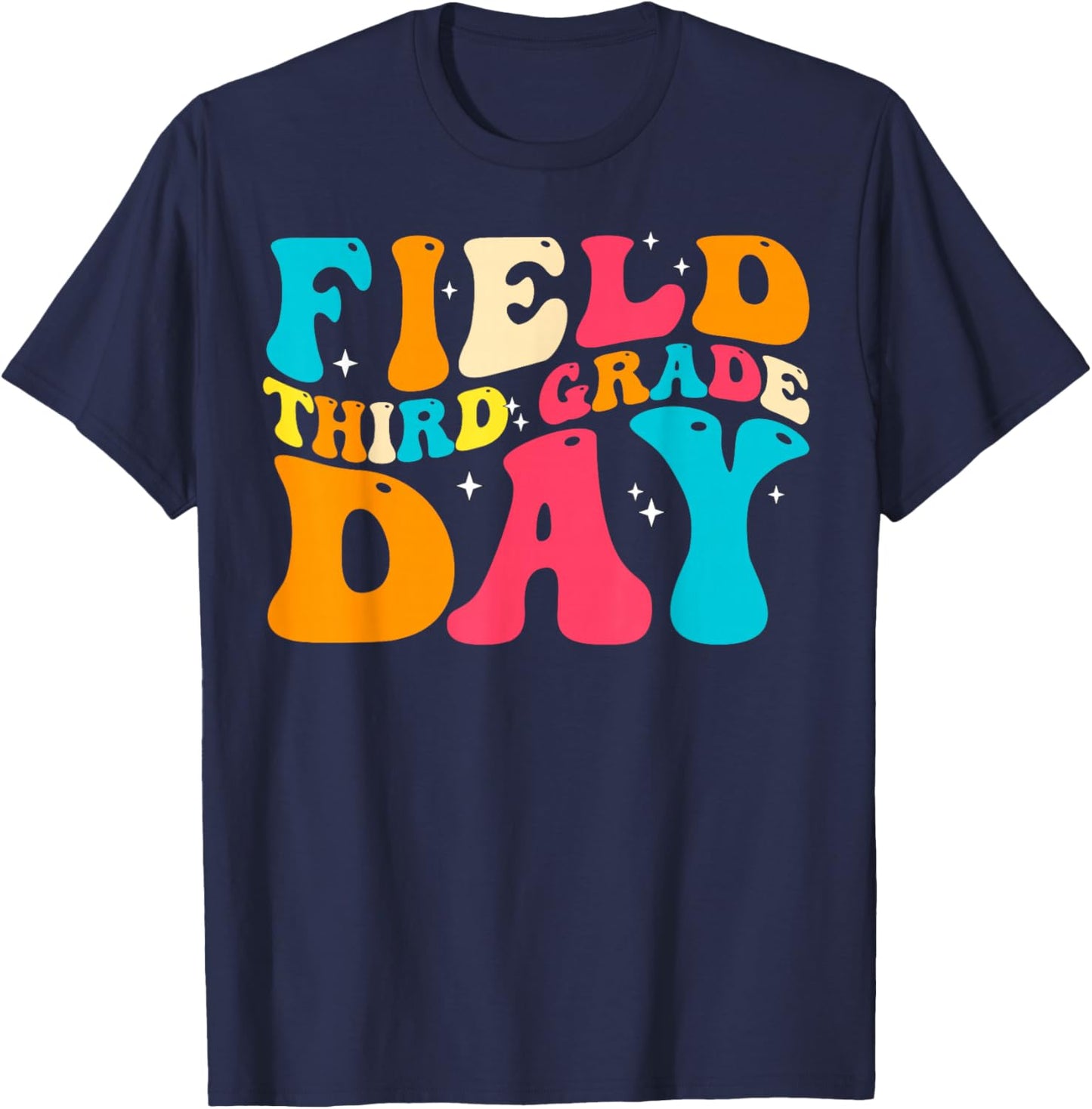 3rd Grade Field Day 2025 Third Grade Tie Dye Teacher Student Women Kids T-Shirt - T-Shirt | Navy