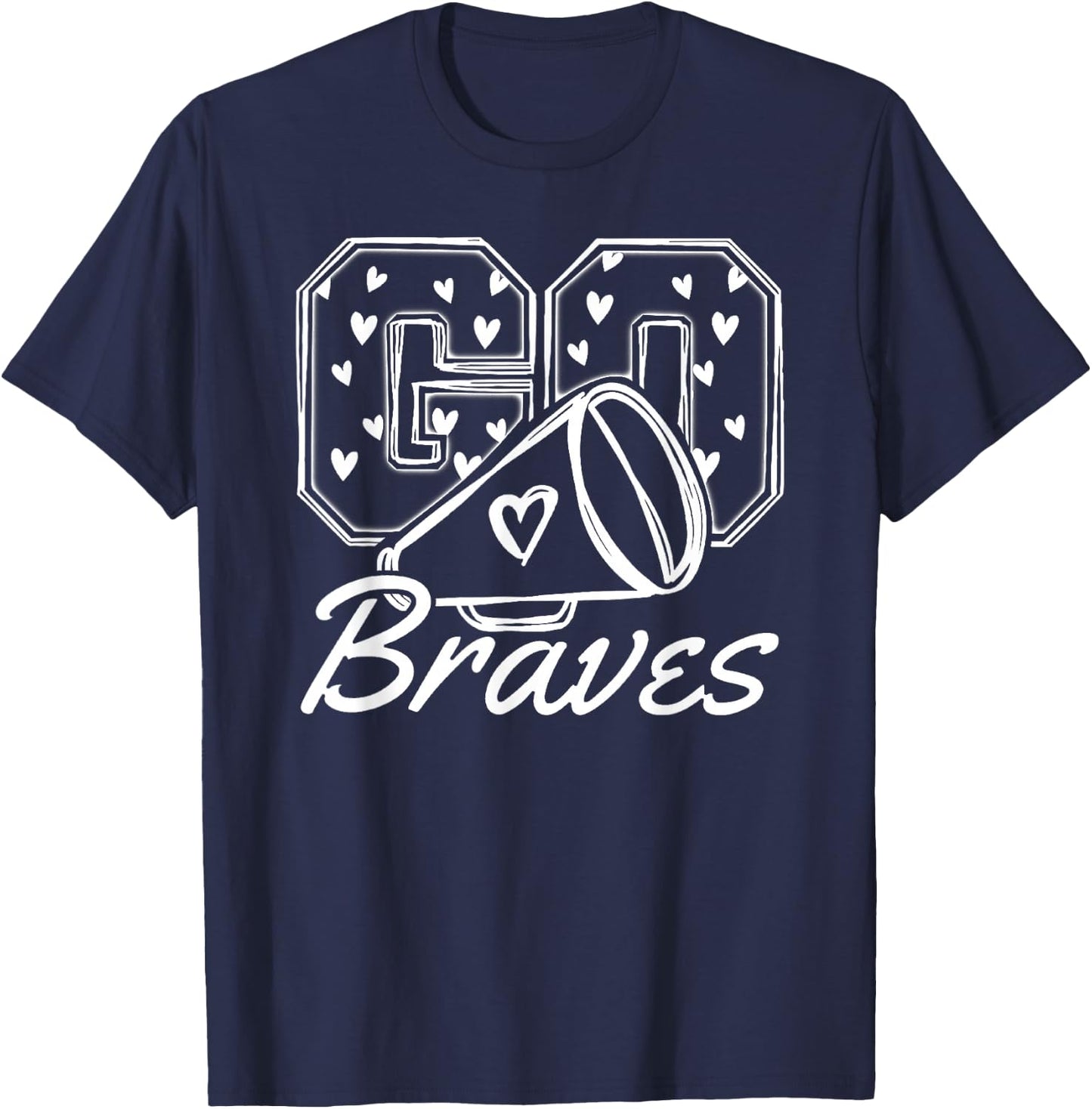 Vintage Braves School Team Spirit Girls Kids T-Shirt - T-Shirt | Navy