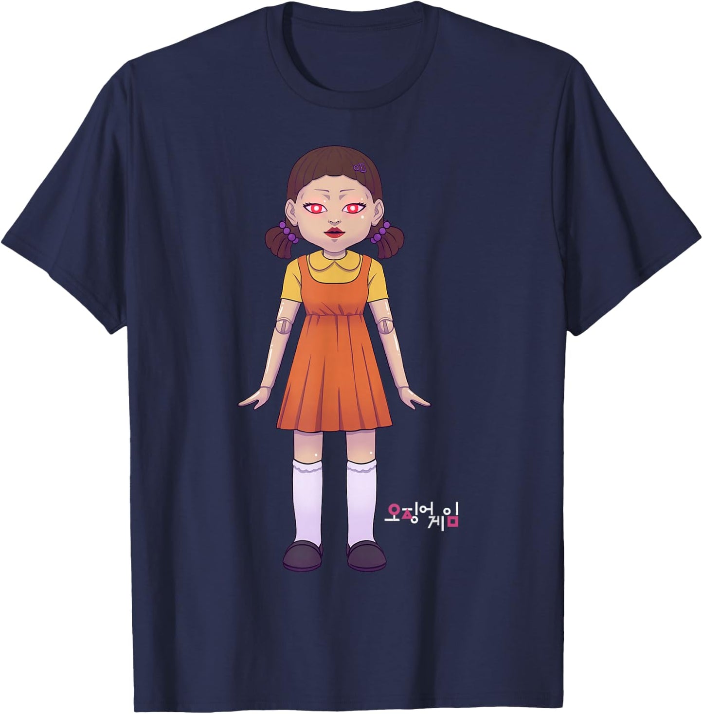 Squid Game Doll Logo T-Shirt - T-Shirt | Navy