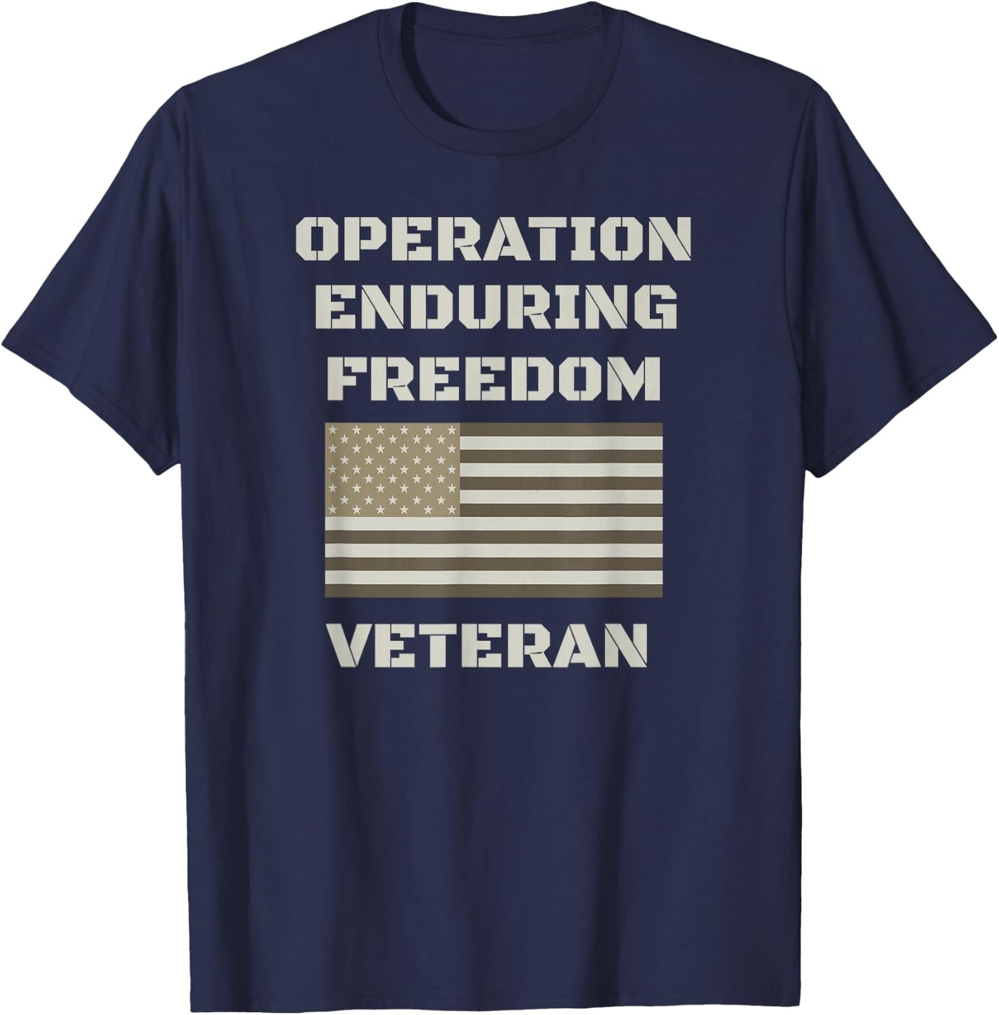 Bianco Brands OEF Veteran Gifts -Adults, Kids Green Operation Enduring Freedom Afghanistan Veteran Memorial Day Military 4th of July Shirts T-Shirt - T-Shirt | Navy