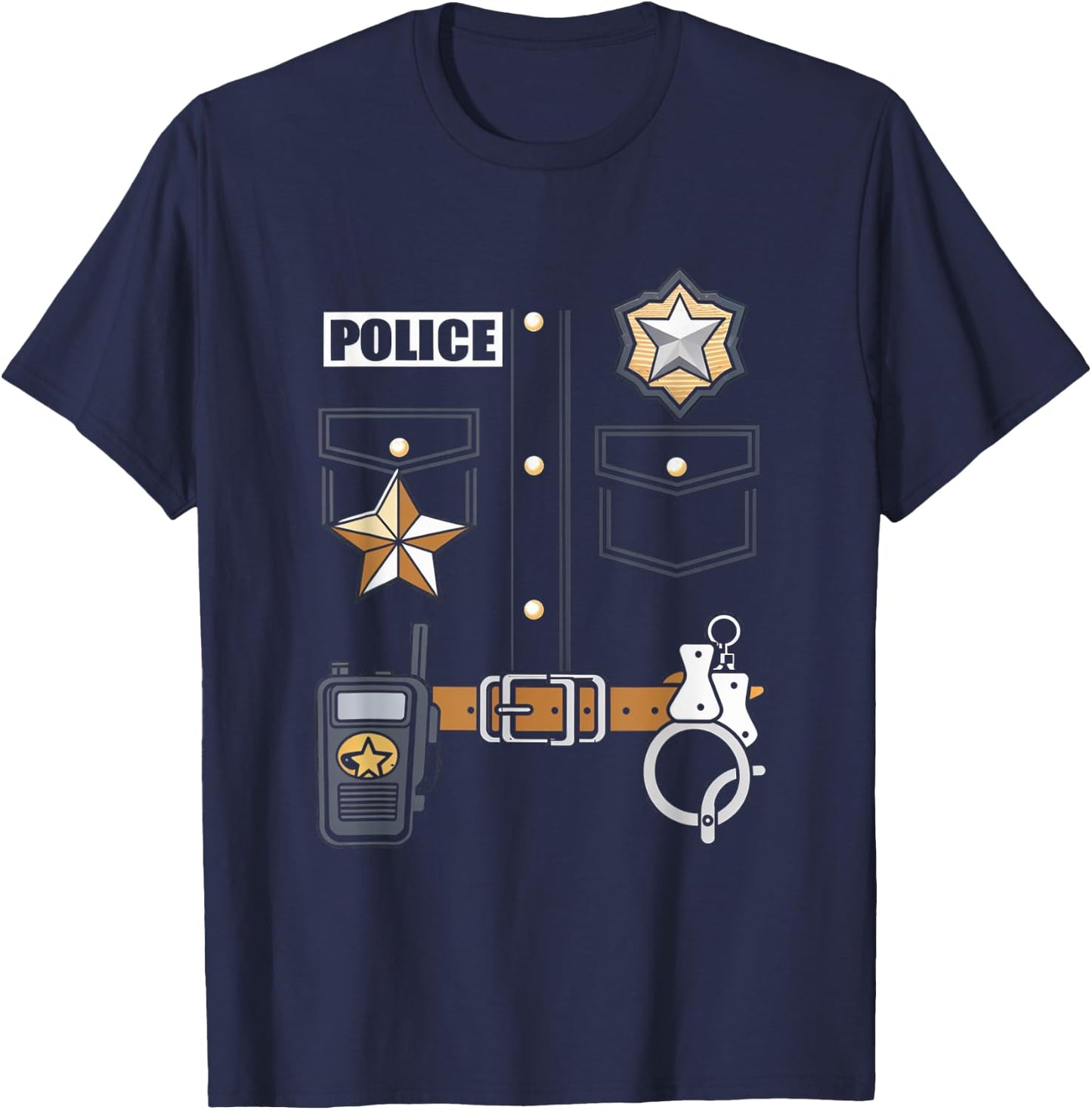 Police Officer Badge Star Uniform Police Cops T-Shirt - T-Shirt | Navy