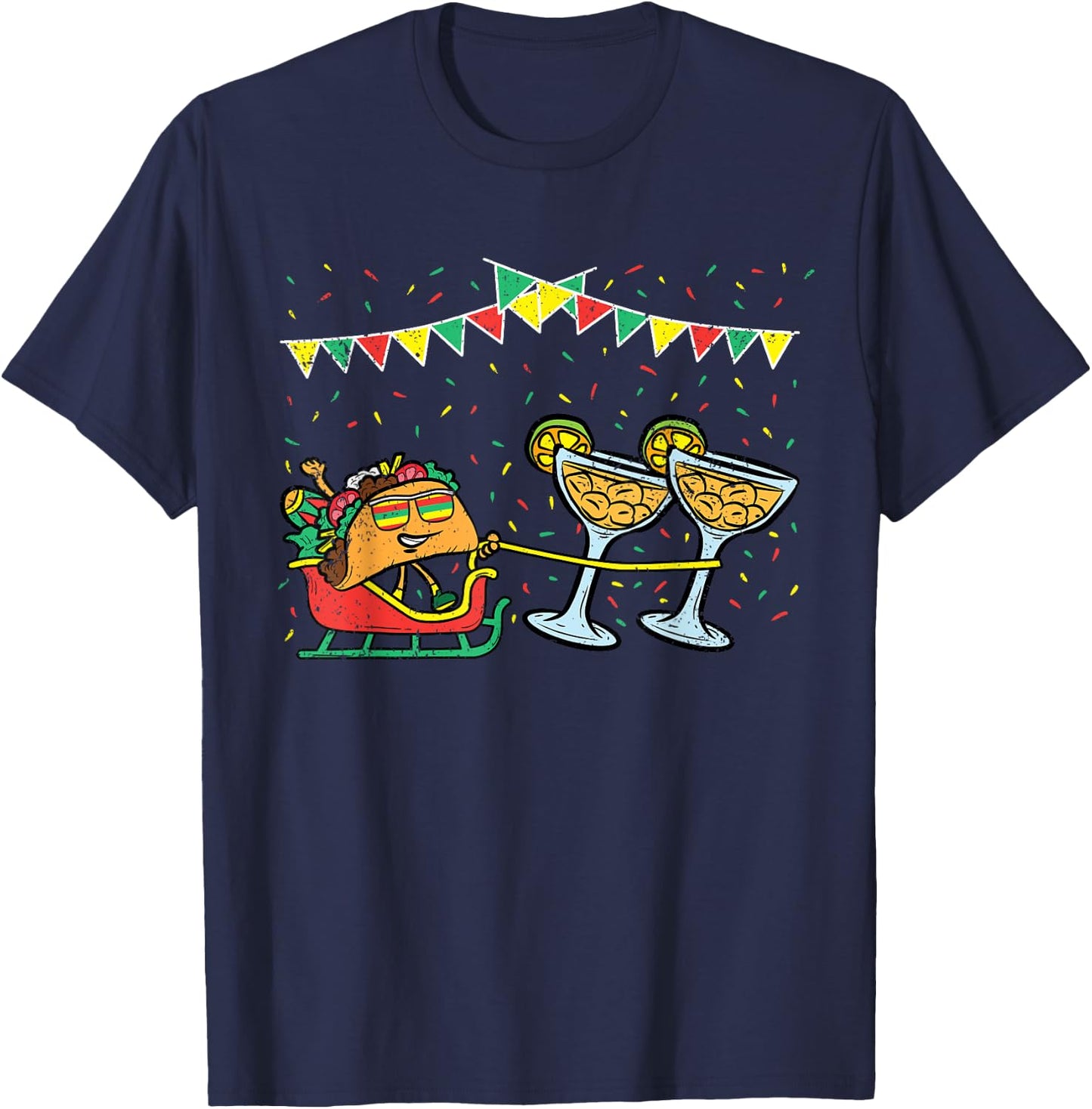 Taco Margarita Cinco De Mayo Mexican Food Fiesta Party T-Shirt - T-Shirt | Navy