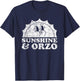 Sunshine and Orzo Retro Vintage Sun Pasta Women Kids T-Shirt - T-Shirt | Navy