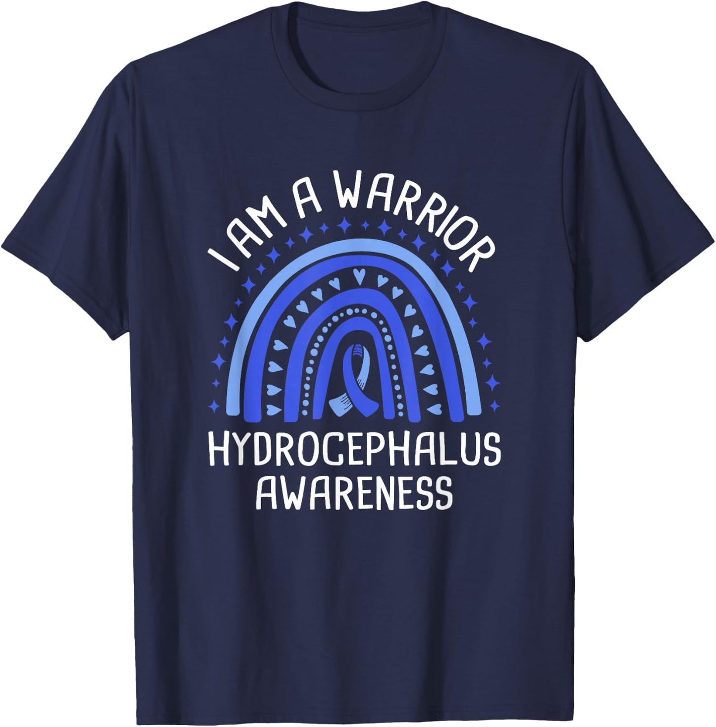 I Am A Warrior Hydrocephalus Awareness T-Shirt - T-Shirt | Navy