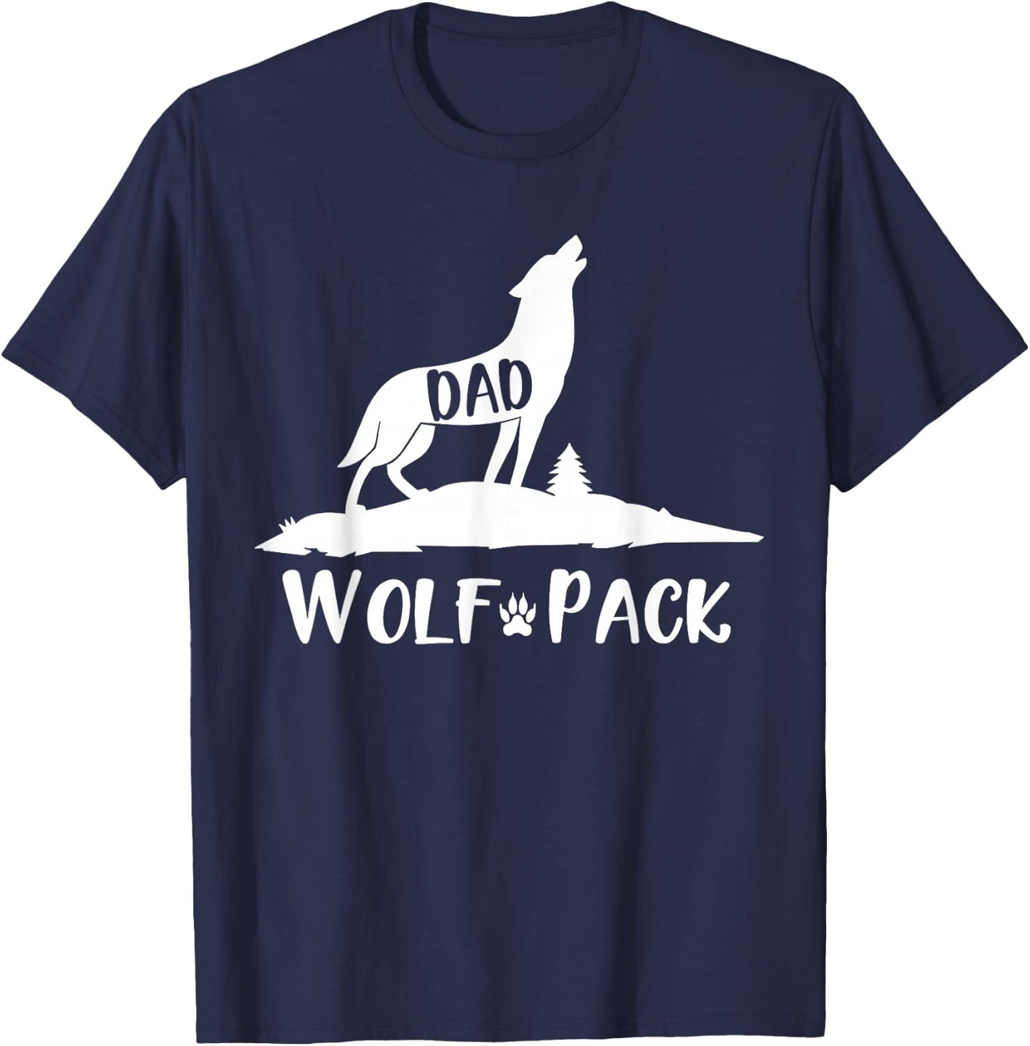 Wolf Pack Matching Family Dad Wolf Wolves T-Shirt - T-Shirt | Navy