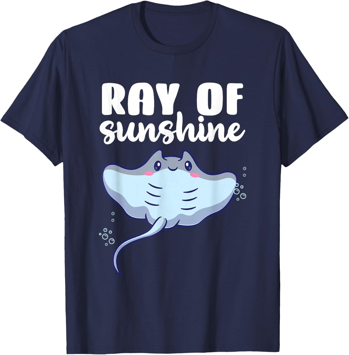 Ray Of Sunshine Stingray Manta Ray Kawaii T-Shirt - T-Shirt | Navy