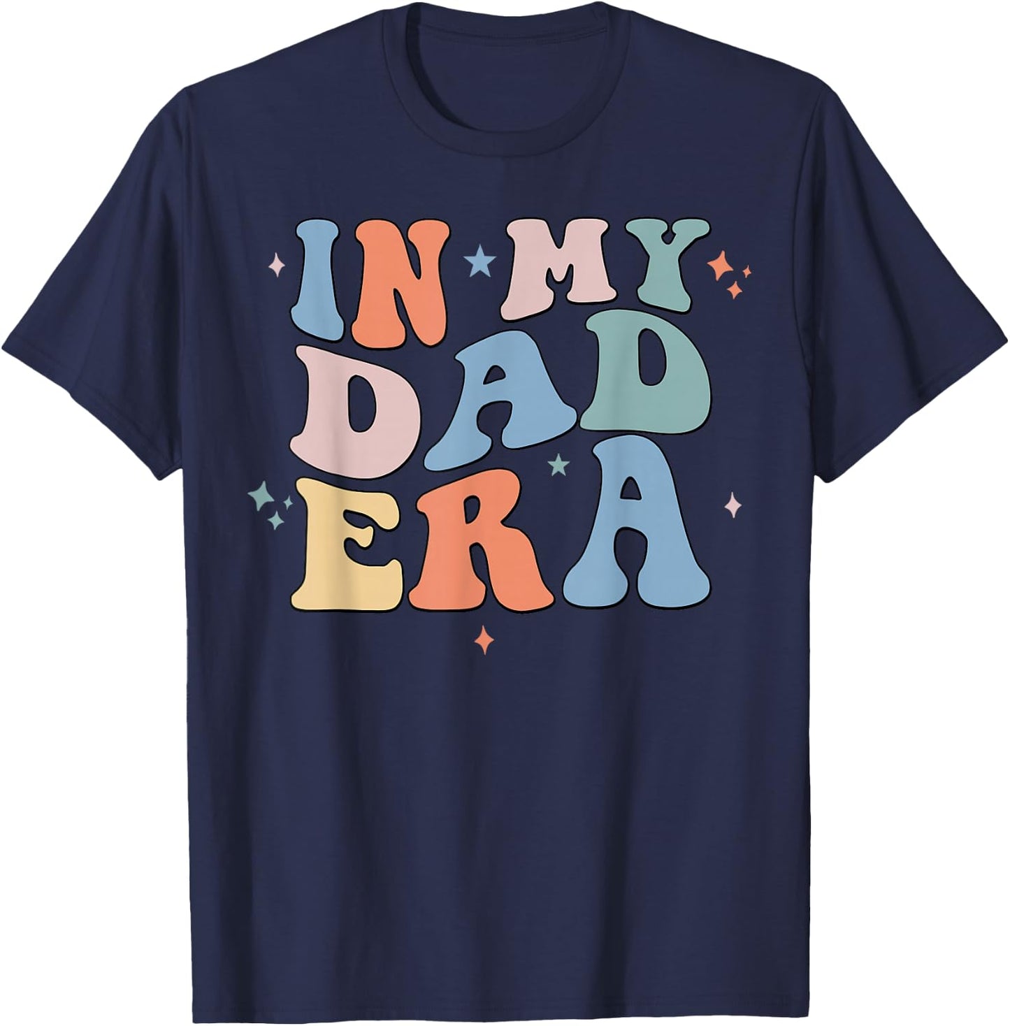 In My Dad Era Retro Groovy Father's Day T-Shirt - T-Shirt | Navy