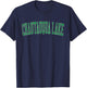 Vintage Chautauqua Lake Distressed Green Varsity Style T-Shirt - T-Shirt | Navy