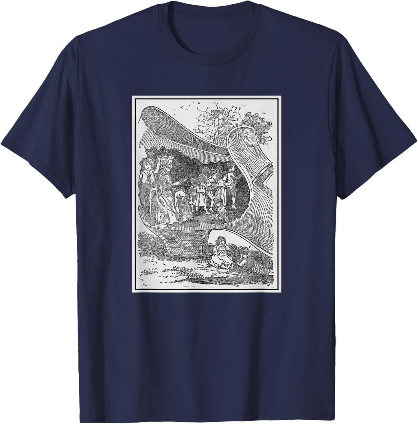 There Was An Old Woman Who Lived in a Shoe T-Shirt - T-Shirt | Navy