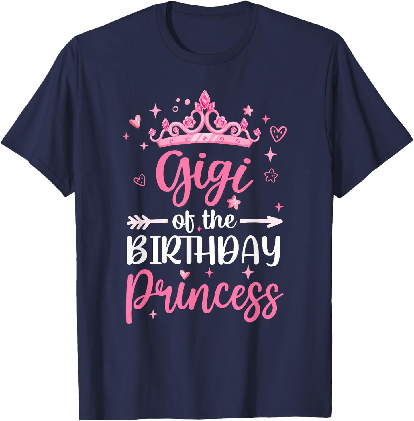 Gigi Of The Birthday Princess Birthday Girl Kid Family T-Shirt - T-Shirt | Navy