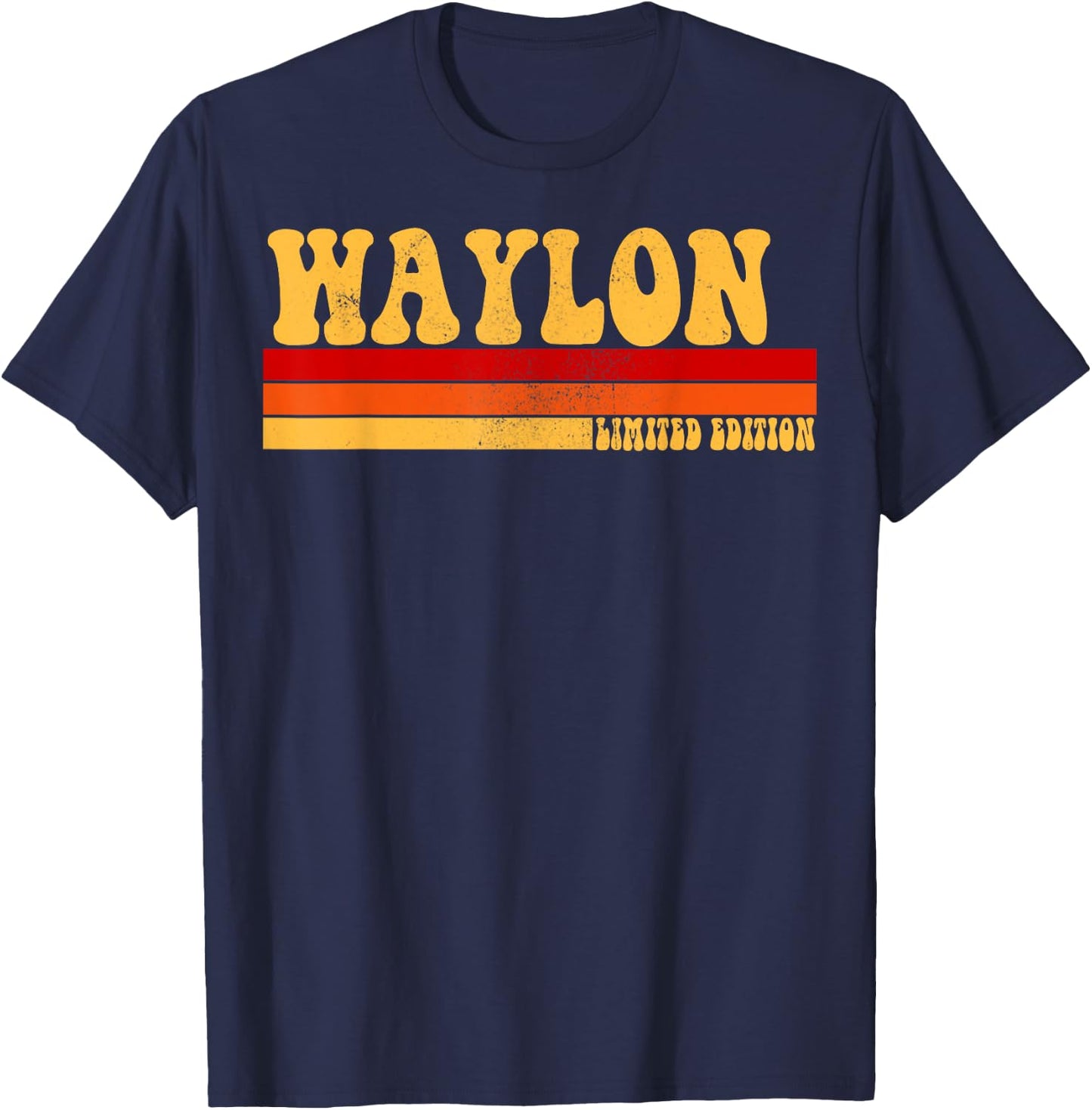 WAYLON Name Personalized Idea Men Retro Vintage WAYLON T-Shirt - T-Shirt | Navy