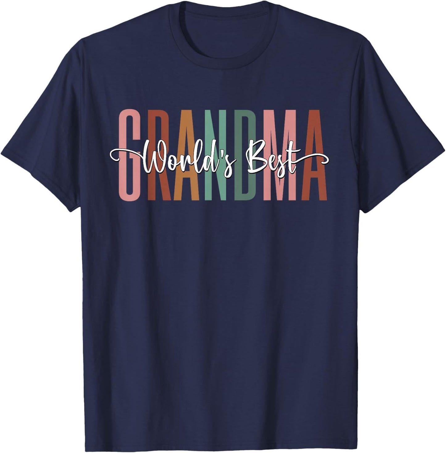 World's Greatest Grandma shirt Baby Grandmother Announcement T-Shirt - T-Shirt | Navy
