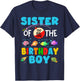 Sister Of The Big One Birthday Boy Toddler Big One Fishing T-Shirt - T-Shirt | Navy