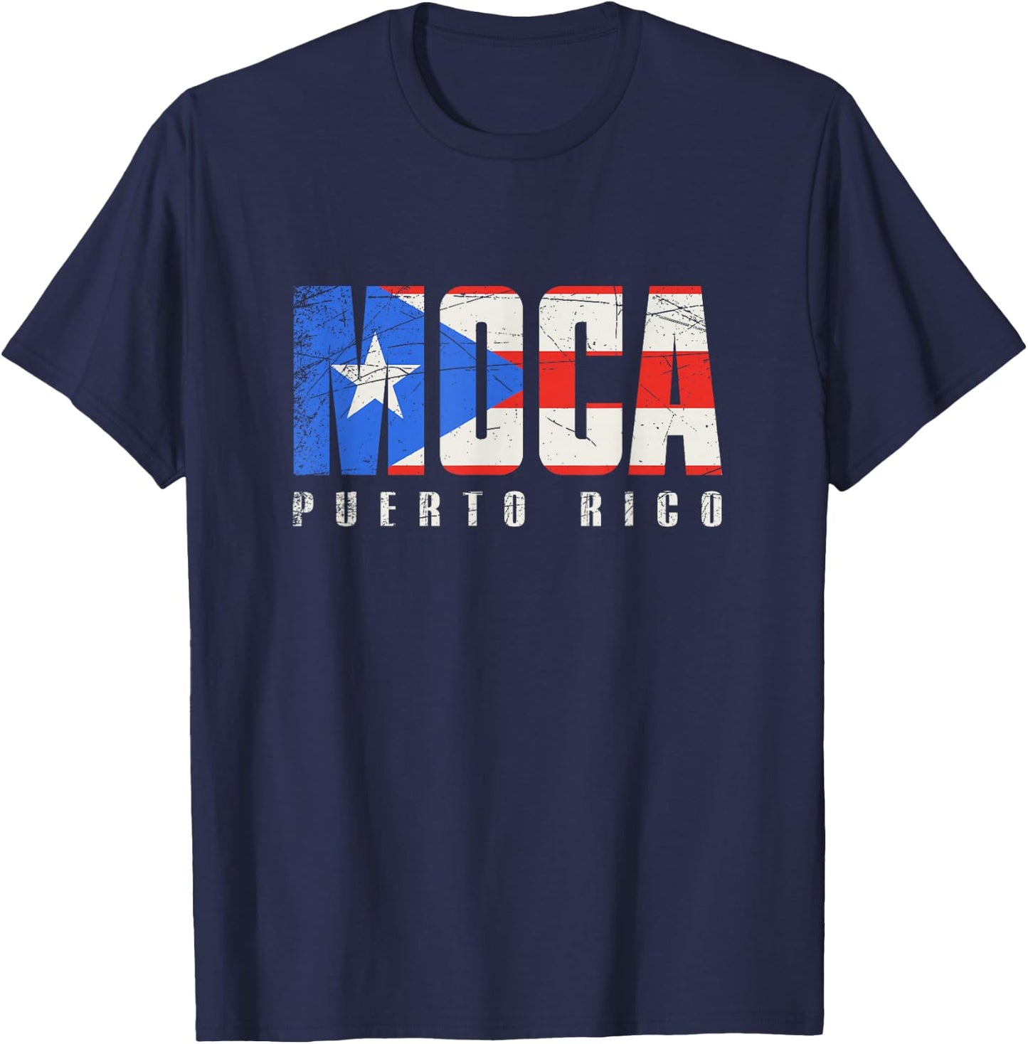 Puerto Rican flag Moca Puerto Rico T-Shirt - T-Shirt | Navy