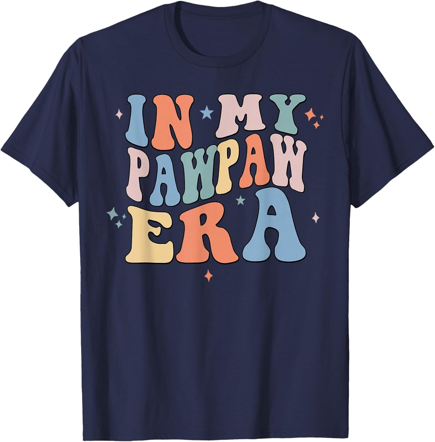 In My Pawpaw Era Retro Groovy Father's Day T-Shirt - T-Shirt | Navy