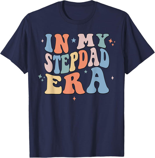 In My Stepdad Era Retro Groovy Father's Day T-Shirt - T-Shirt | Navy