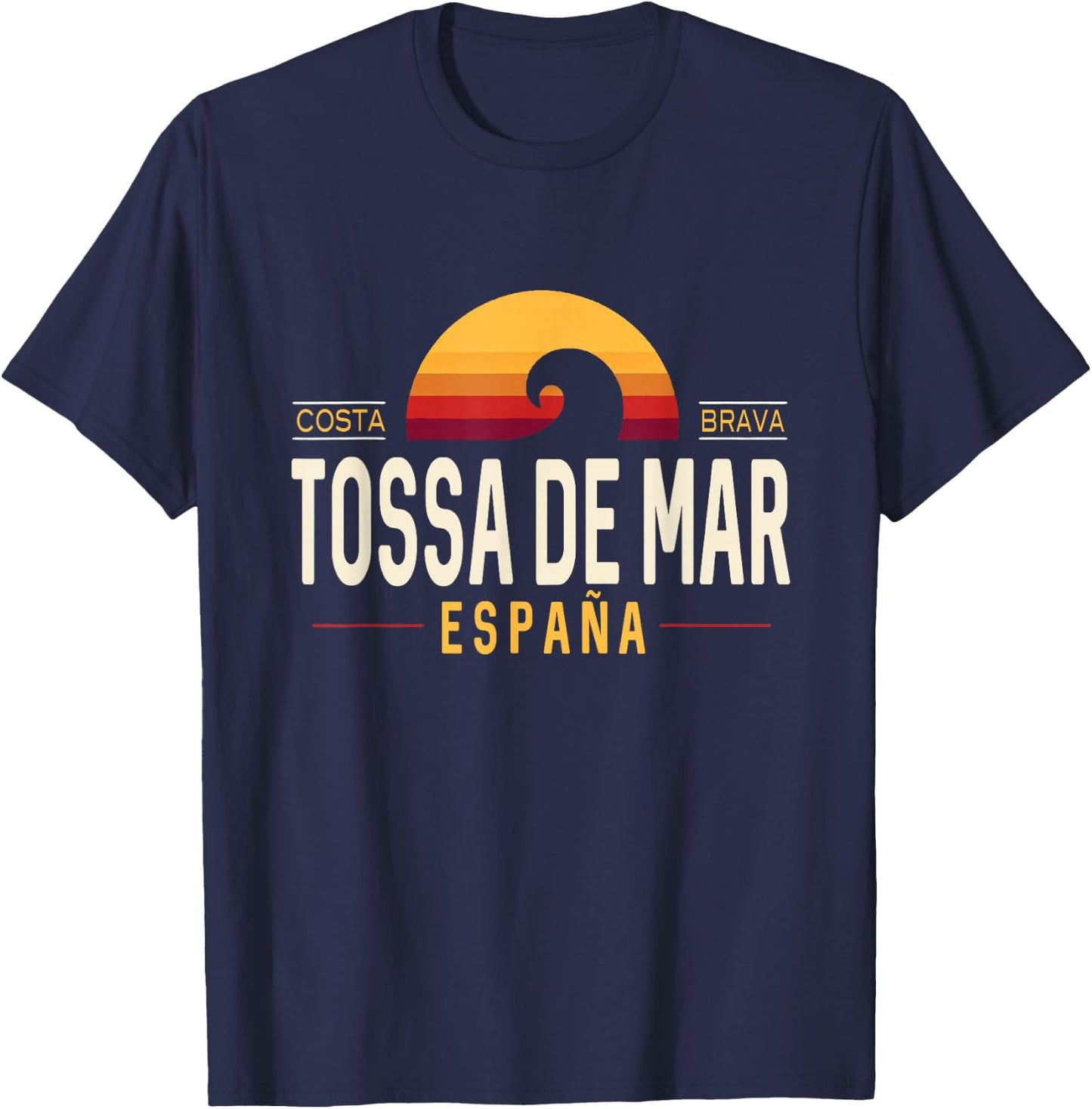 Tossa de Mar Spain | Tossa de Mar Costa Brava España Wave T-Shirt - T-Shirt | Navy