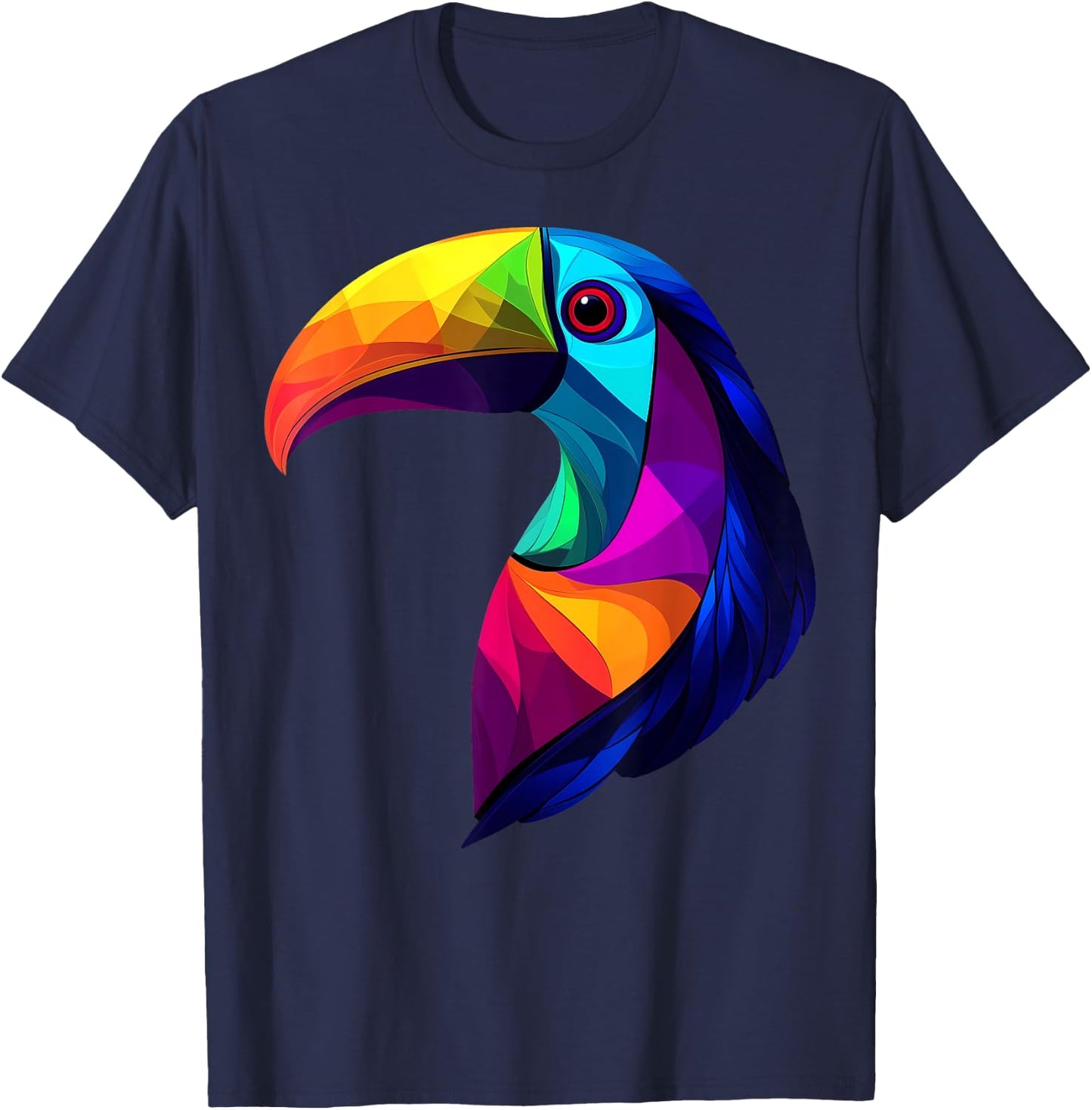 Colorful Toucan Vibrant Rainforest Jungle Animals Black T-Shirt - T-Shirt | Navy