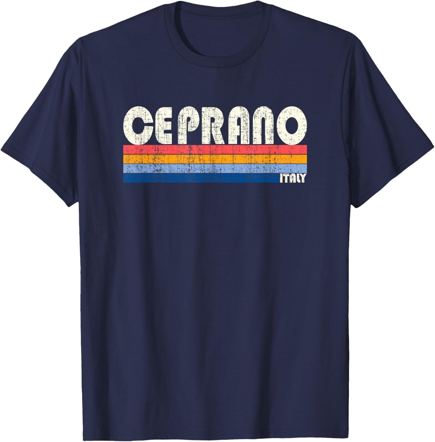 Retro Vintage 70s 80s Style Ceprano, Italy T-Shirt - T-Shirt | Navy
