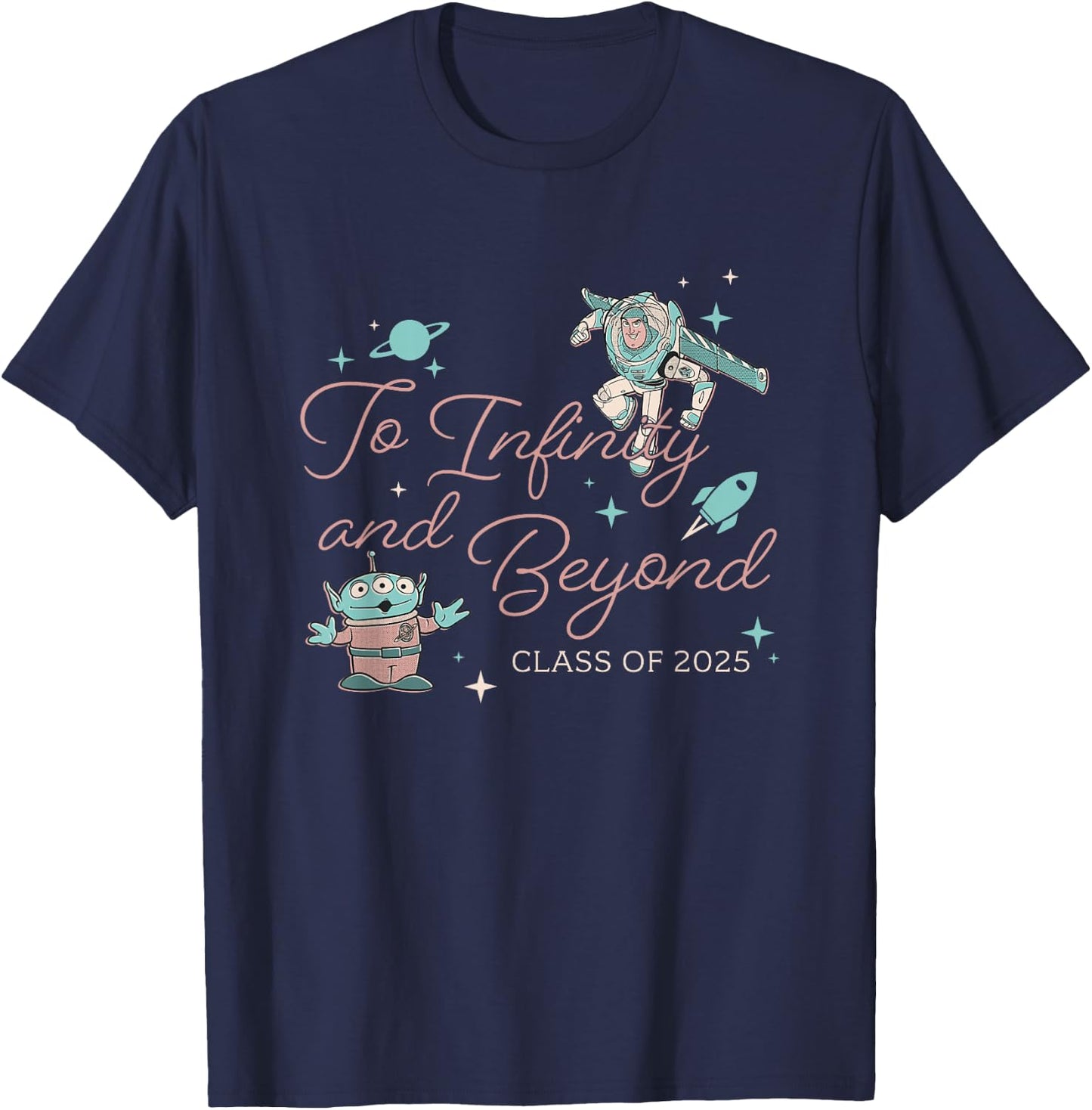 Disney Pixar Toy Story To Infinity And Beyond Retro Logo T-Shirt - T-Shirt | Navy
