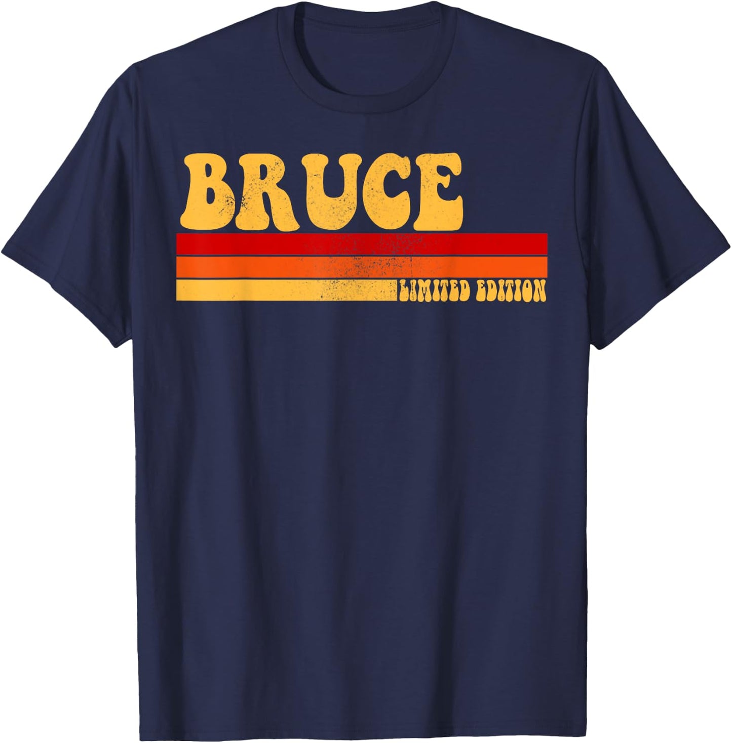 BRUCE Name Personalized Idea Men Retro Vintage BRUCE T-Shirt - T-Shirt | Navy