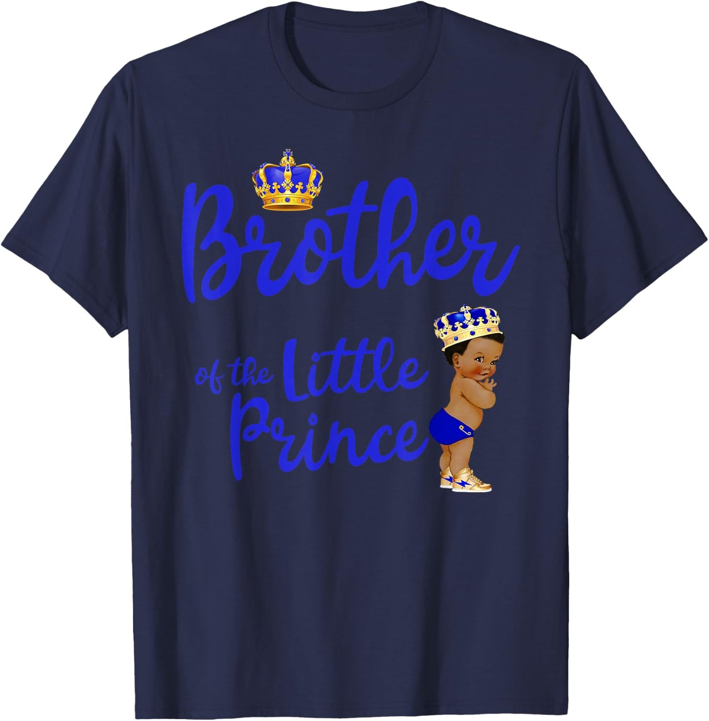 Brother Of The Birthday Prince Boy Bday Party Idea T-Shirt - T-Shirt | Navy