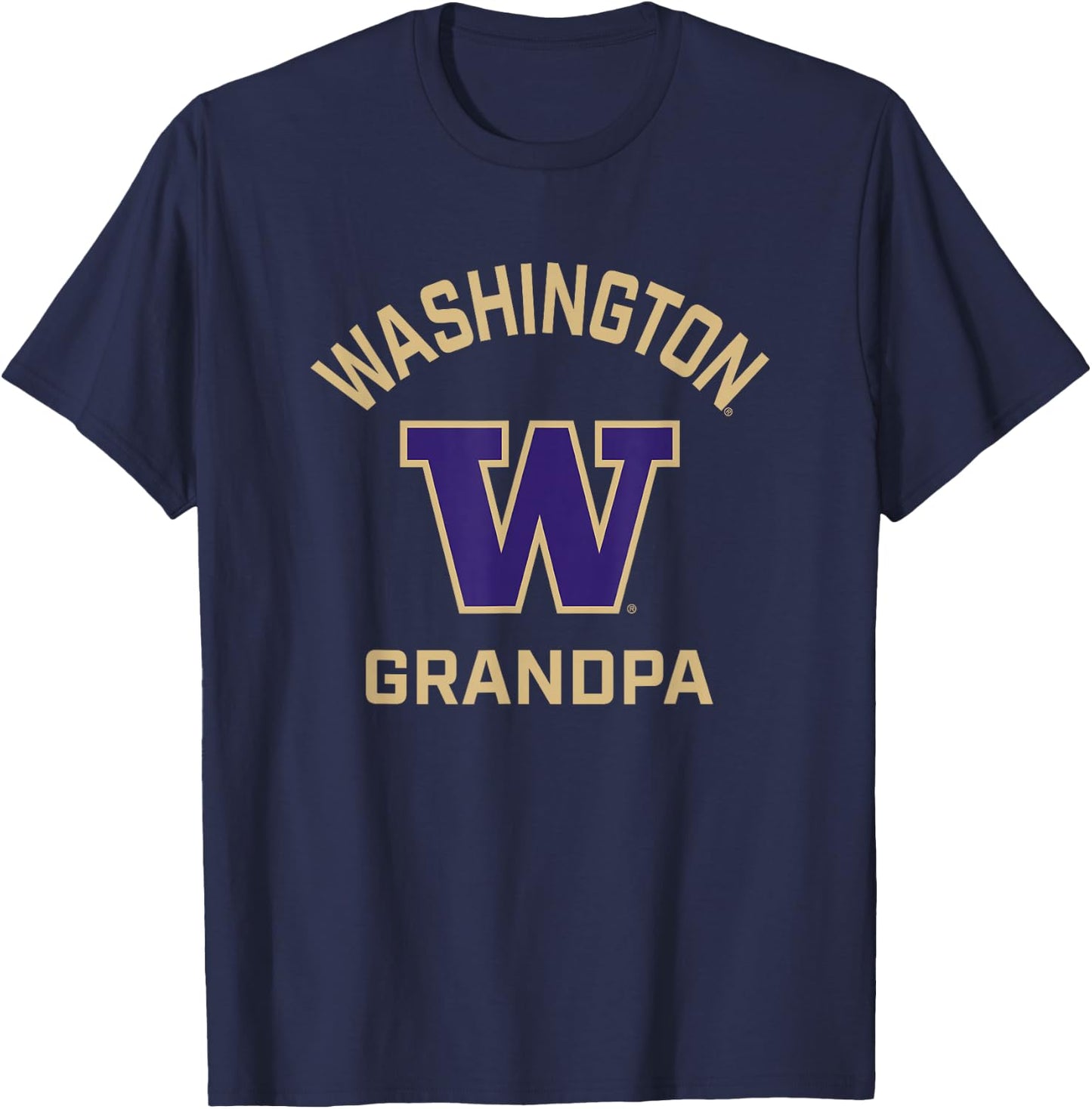 University of Washington Huskies Arched Grandpa T-Shirt - T-Shirt | Navy