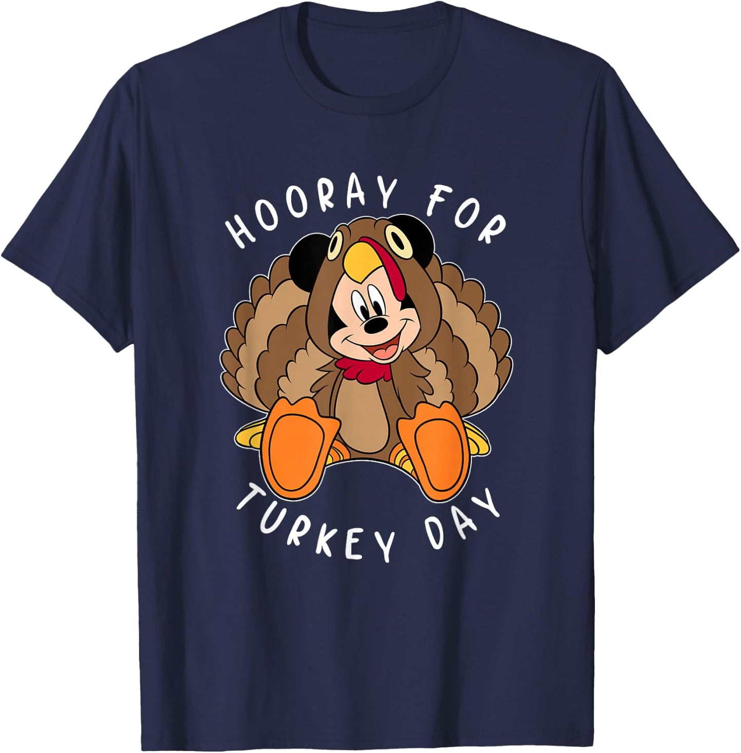 Disney Mickey and Friends Thanksgiving Hooray for Turkey Day T-Shirt - T-Shirt | Navy