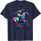 Pop Art Polo Horseback Riding Horses Equestrian Horse T-Shirt - T-Shirt | Navy