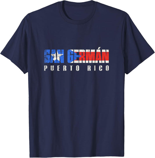 San Germán Puerto Rico, Puerto Rican flag T-Shirt - T-Shirt | Navy