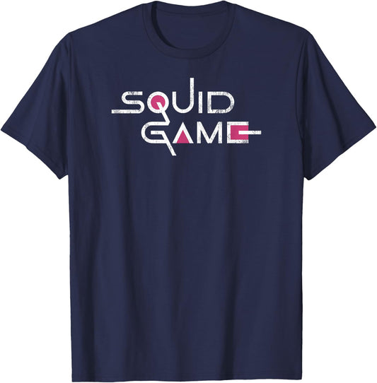 Squid Game English Title Logo T-Shirt - T-Shirt | Navy