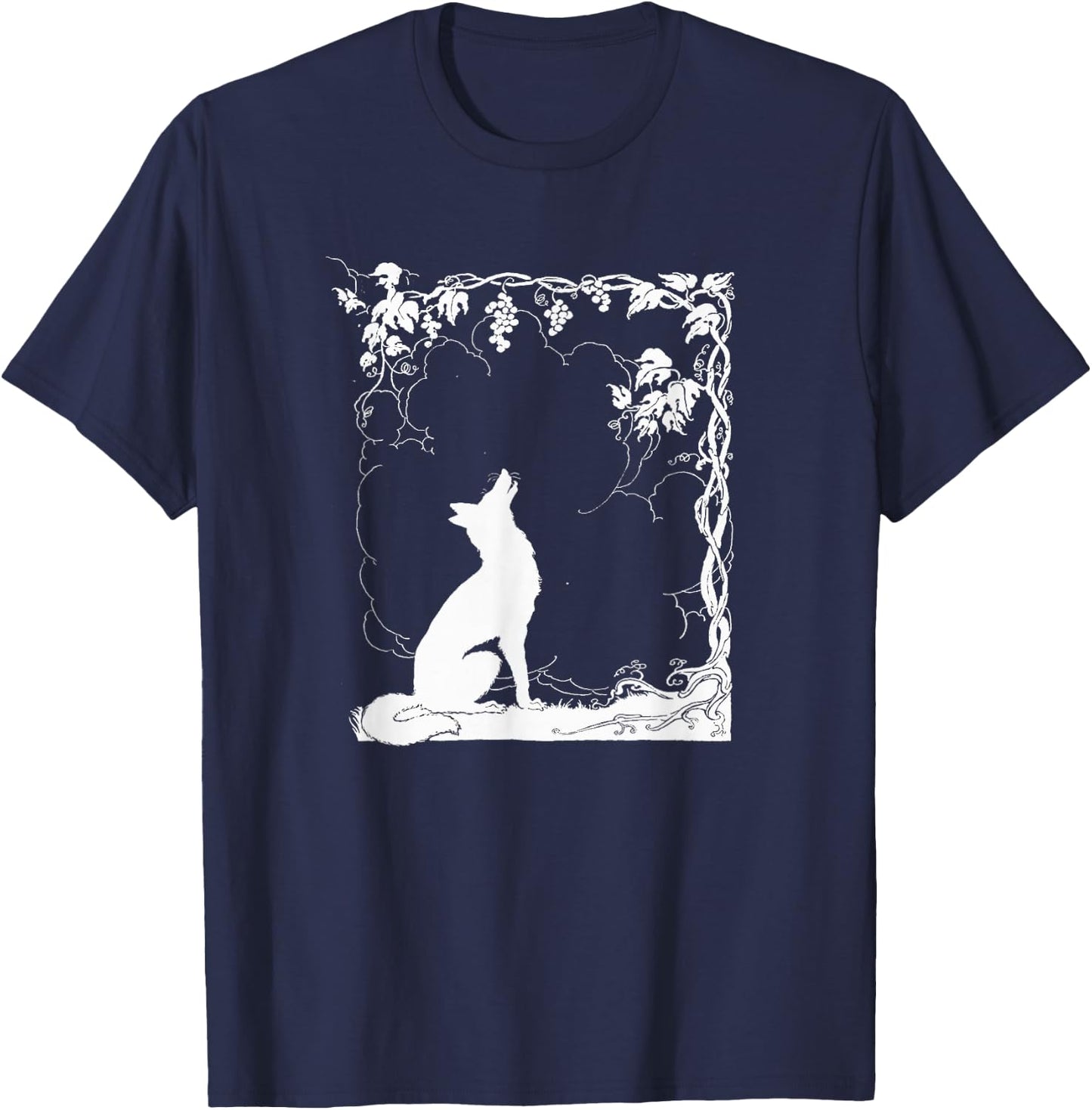 The Fox and the Grapes - Aesop's Fables T-Shirt - T-Shirt | Navy