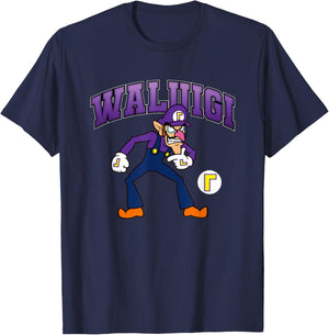 Super Mario Bros Waluigi Big Character Portrait T-Shirt - T-Shirt | Navy