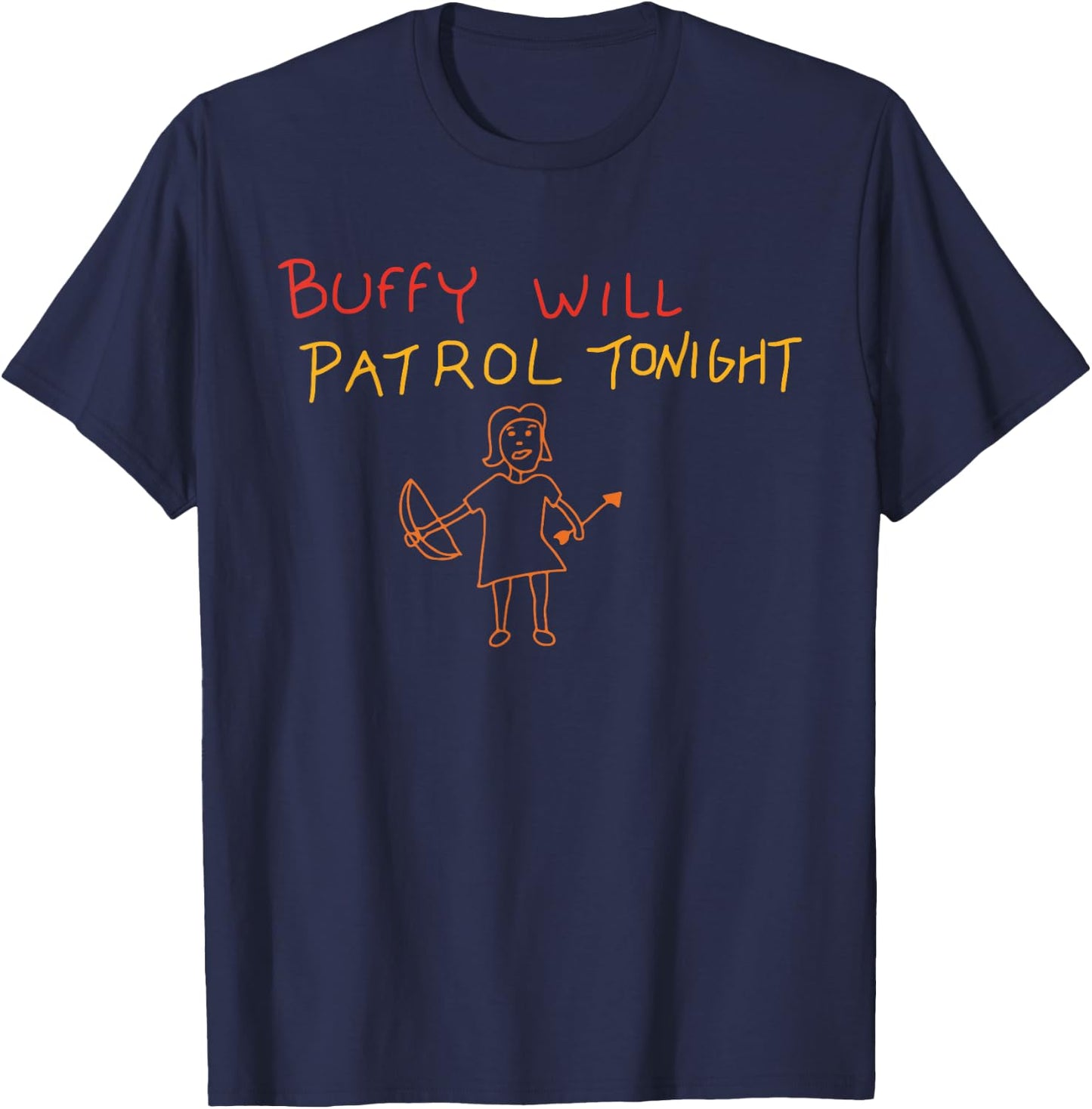 Buffy Will Patrol Tonight T-Shirt - T-Shirt | Navy
