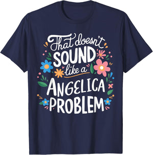 Angelica Personalized Cute Flower Girls Angelica Name T-Shirt - T-Shirt | Navy