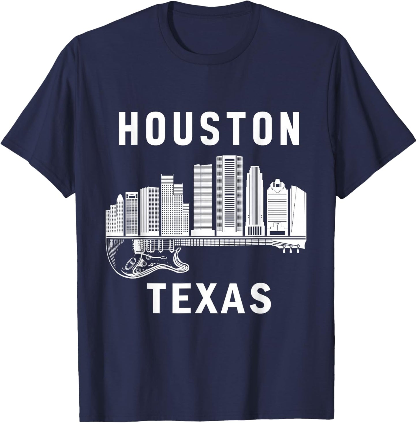 Houston City Skyline Music Texas Souvenir Houston T-Shirt - T-Shirt | Navy